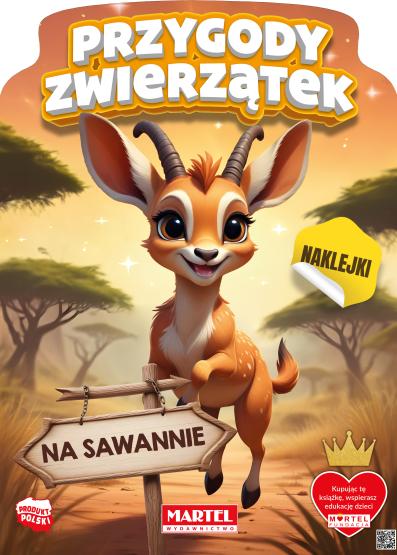 Kolorowanka z naklejkami Przygody zwierzątek na sawannie