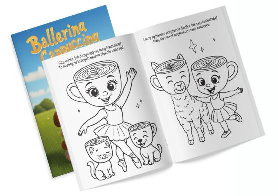 Kolorowanka z naklejkami Ballerina Cappuccina i zwierzaki