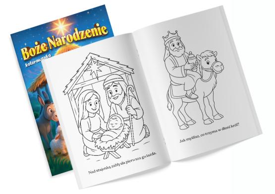 Kolorowanka z naklejkami Boże Narodzenie Szopka  (2)