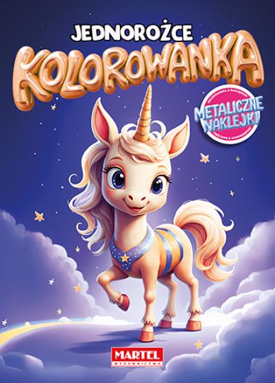 Kolorowanka z naklejkami metalicznymi Jednorożce (1)