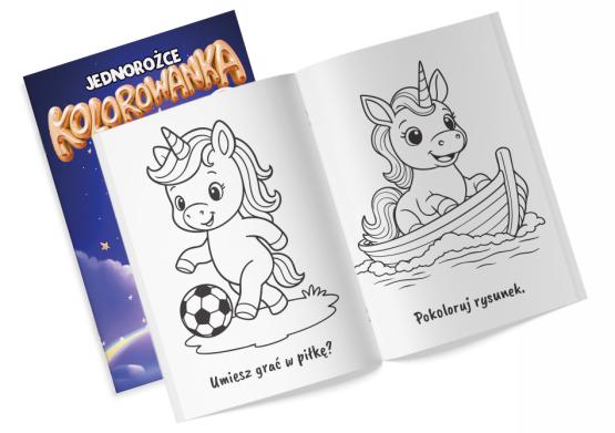 Kolorowanka z naklejkami metalicznymi Jednorożce (2)