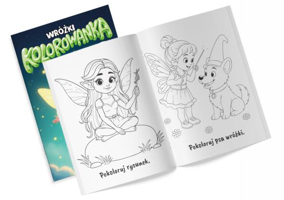 Kolorowanka z naklejkami metalicznymi Wróżki (2)