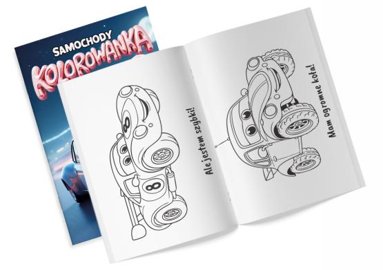 Kolorowanka z naklejkami metalicznymi Samochody  (2)