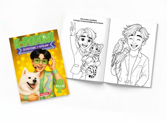 Kolorowanka z naklejkami K-popowi Bohaterowie z pupilami (2)