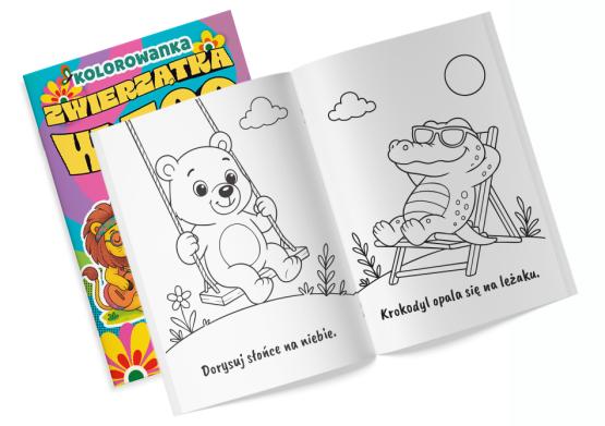 Kolorowanka z naklejkami Zwierzątka w zoo (2)
