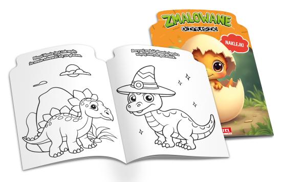 Kolorowanka z naklejkami Zmalowane dinusie (2)