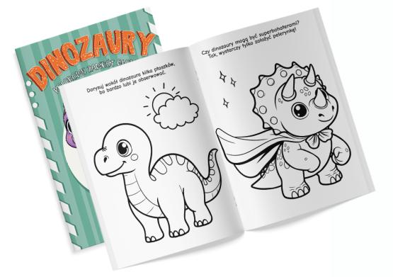Kolorowanka z naklejkami Kolorowy zawrót głowy. Dinozaury                          (2)