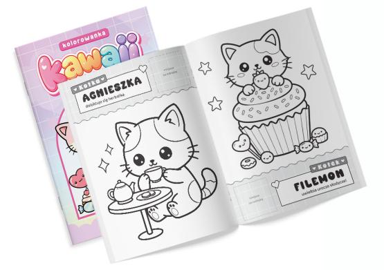 Kolorowanka z naklejkami Kawaii Kotki (2)