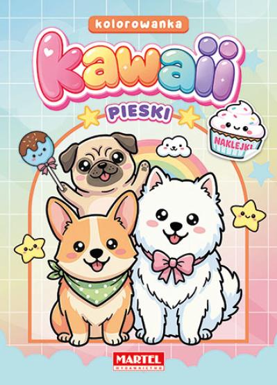 Kolorowanka z naklejkami Kawaii Pieski (1)