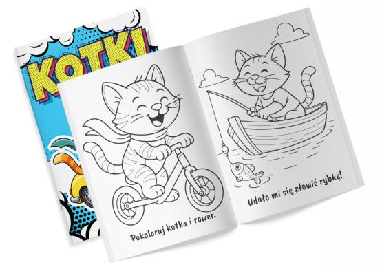 Kolorowanka z naklejkami komiksowa Kotki (2)