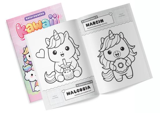 Kolorowanka z naklejkami Kawaii Jednorożce (2)