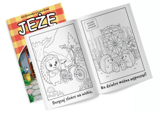 Kolorowanka z naklejkami Z Polski Jeże (2)