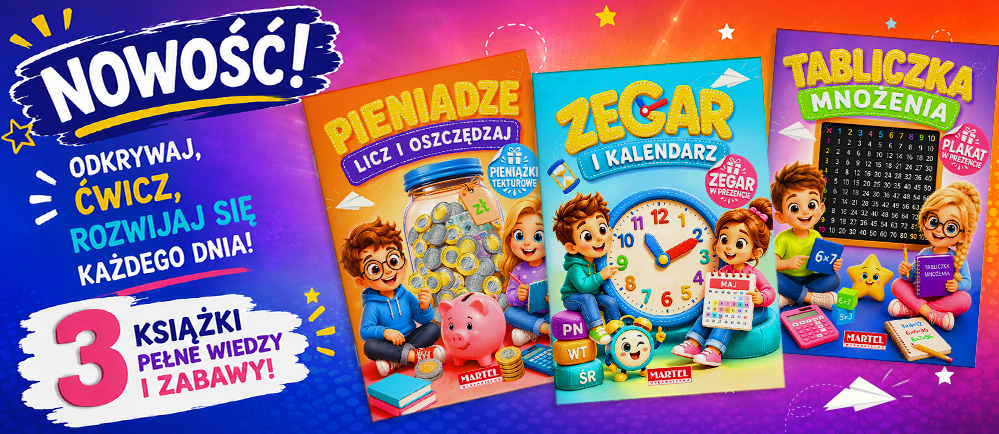 zegar, pieniadze, tabliczka mnozenia baner