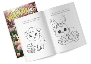Kolorowanka z naklejkami Wielkanoc z barankiem
