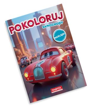 Kolorowanka z naklejkami Pokoloruj. Samochody z naklejkami