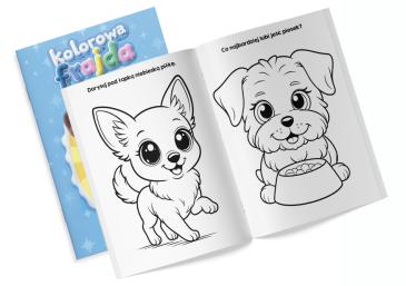 Obrazek 2 dla: Kolorowanka z naklejkami Kolorowa frajda. Pieski