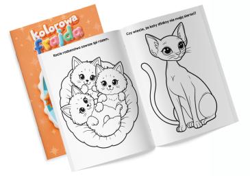 Obrazek 2 dla: Kolorowanka z naklejkami Kolorowa frajda. Kotki