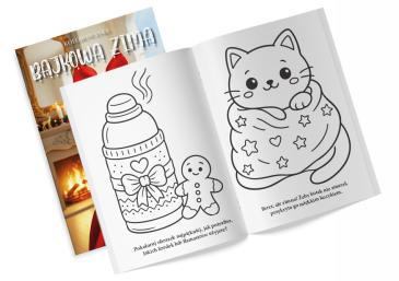 Obrazek 2 dla: Kolorowanka z naklejkami Bajkowa zima