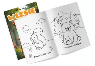 Obrazek 2 dla: Kolorowanka z naklejkami Kolorowa zabawa W lesie