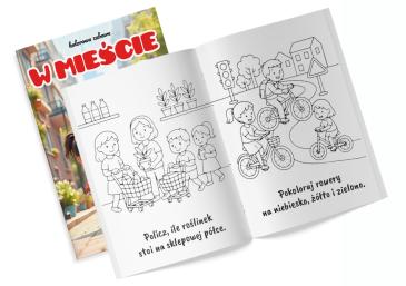 Obrazek 2 dla: Kolorowanka z naklejkami Kolorowa zabawa W mieście