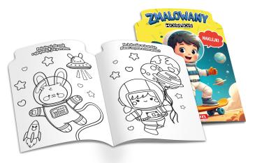 Obrazek 2 dla: Kolorowanka z naklejkami Zmalowany kosmos