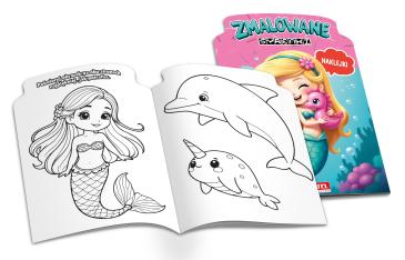 Obrazek 2 dla: Kolorowanka z naklejkami Zmalowane syrenki