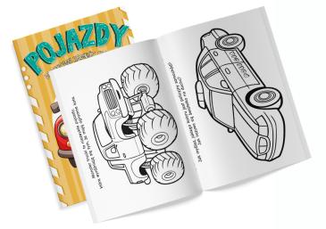 Obrazek 2 dla: Kolorowanka z naklejkami Kolorowy zawrót głowy Pojazdy