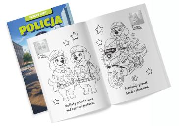 Obrazek 2 dla: Kolorowanka z naklejkami Cztery łapy. Policja