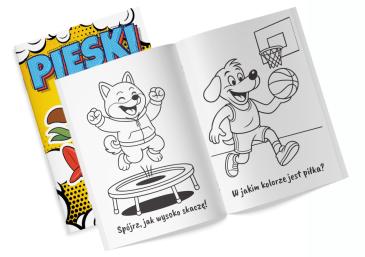 Obrazek 2 dla: Kolorowanka z naklejkami komiksowa Pieski