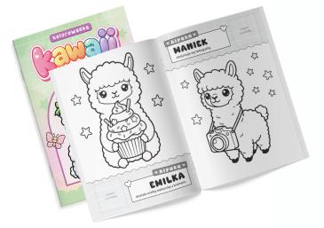 Obrazek 2 dla: Kolorowanka z naklejkami Kawaii Alpaki