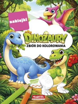 Obrazek dla: Zbiór do kolorowania z naklejkami Dinozaury 