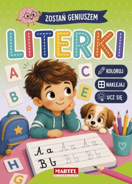 Obrazek dla: Kolorowanka z naklejkami Zostań geniuszem Literki